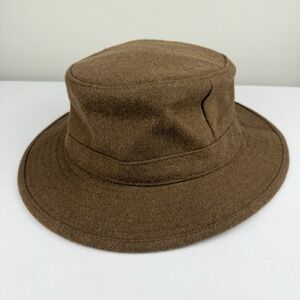 Duluth Trading Men's Hat Medium Flannel Lined Winter Wool Brown Ear Flaps